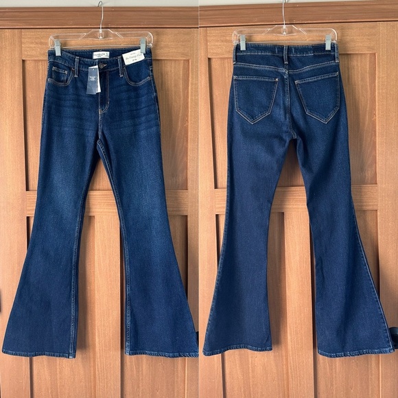 Abercrombie & Fitch Denim - NWT Abercrombie & Fitch High Rise Vintage Flare Jeans Dark Wash size‎ 4R / 27​